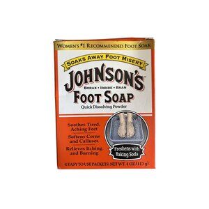 Johnson's Foot Soap Quick Dissolve Foot Soak Powder Discontinued 4 Packets 1 Oz.